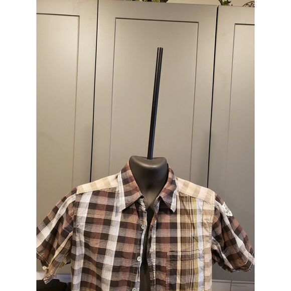 Projek Raw Men Size S Multicolor Shirt Button Up Short Sleeve Plaid - Picture 5 of 5